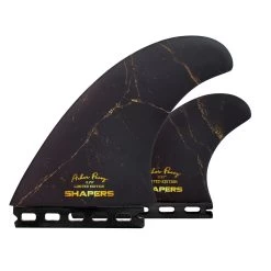 Asher Pacey 5.79" Carbon Stealth Twin Fin Set - Black Gold