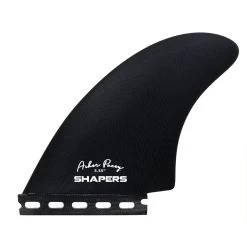Asher Pacey: 5.55" Black Fibreglass Twin Fin