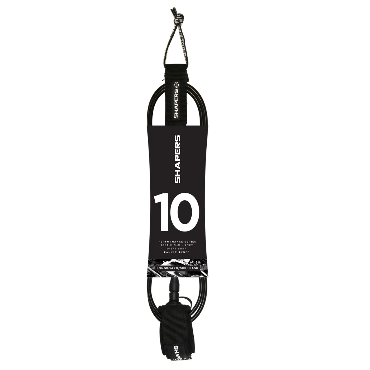 10Ft Longboard Leash Knee : Black 3 10Ft Longboard Leash Knee : Black